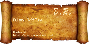 Dian Róza névjegykártya